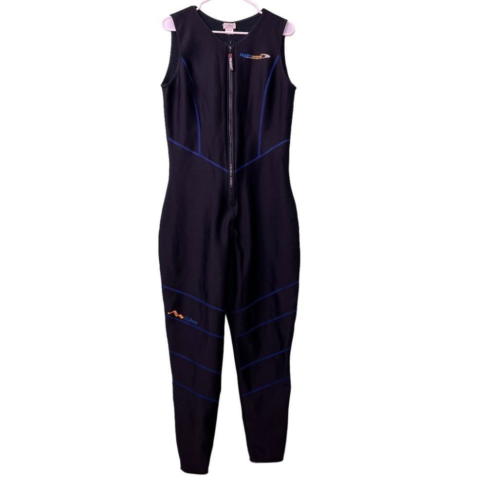 EUC LL BEAN HYDROWEAR WOMEN’S BLACK FLEECE LINED ONE PIECE WETSUIT SIZE XL